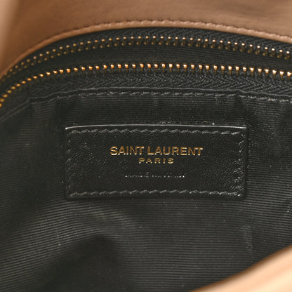 Saint Laurent Lambskin Quilted Toy Loulou Puffer Monogram Chain Satchel Dark Beige 7 of 12