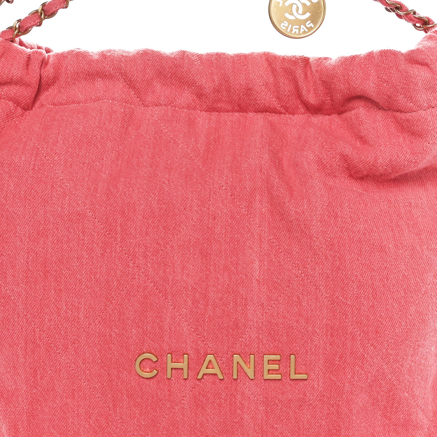 Chanel Washed Denim Quilted Chanel 22 Red 9 of 11
