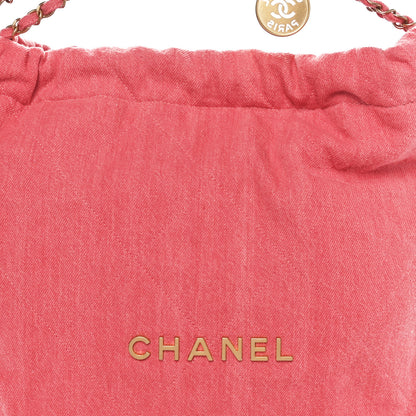 Chanel Washed Denim Quilted Chanel 22 Red 9 of 11