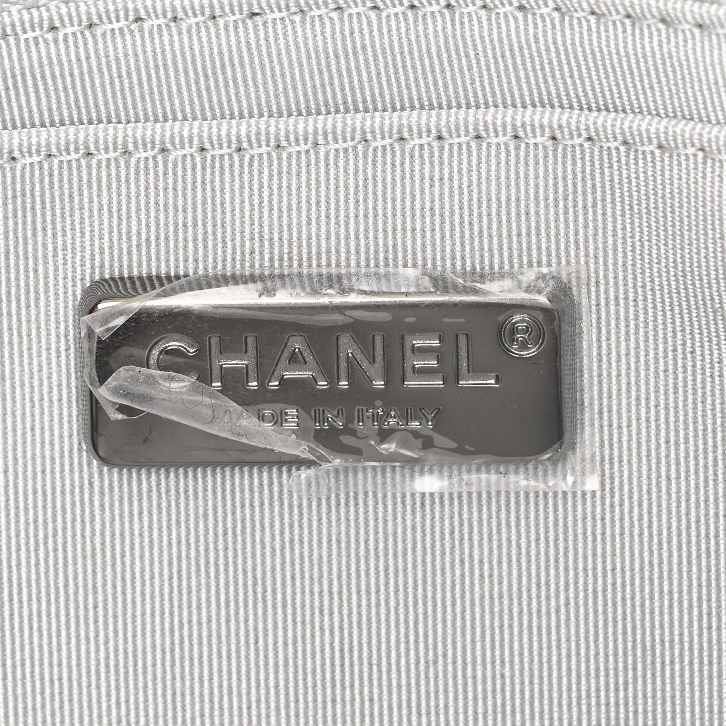 Perforated Metallic Lambskin Small CC Medals Flap Silver