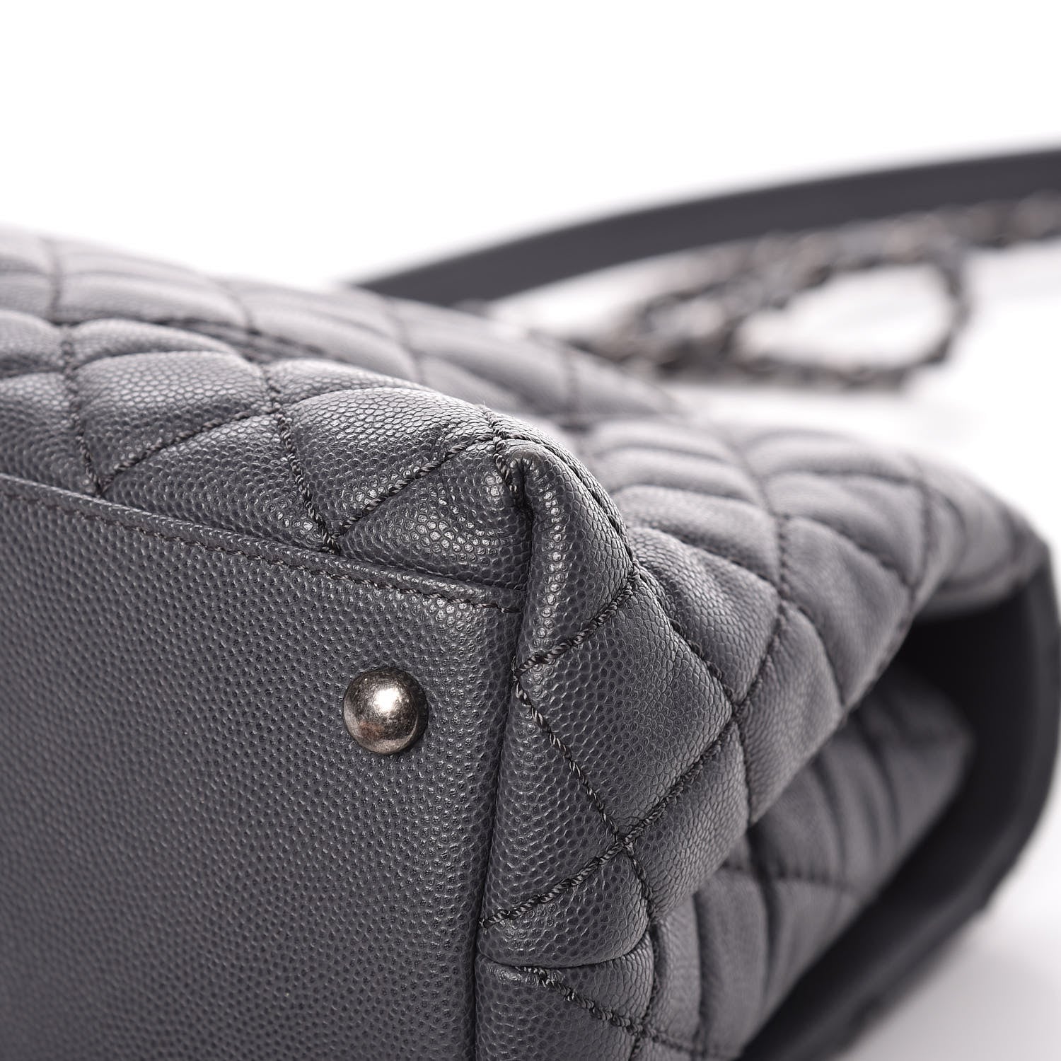 Chanel Caviar Quilted Small Coco Handle Flap Gray 18 of 18