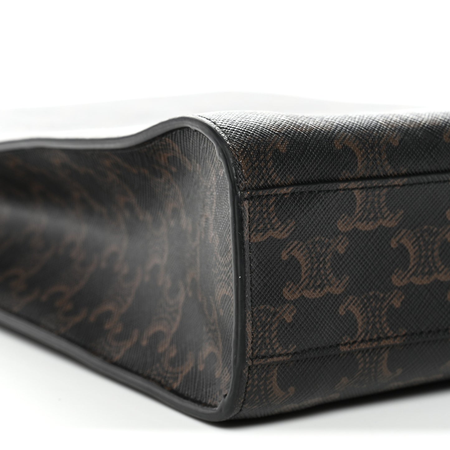 Triomphe Canvas Calfskin Small Vertical Cabas Tan