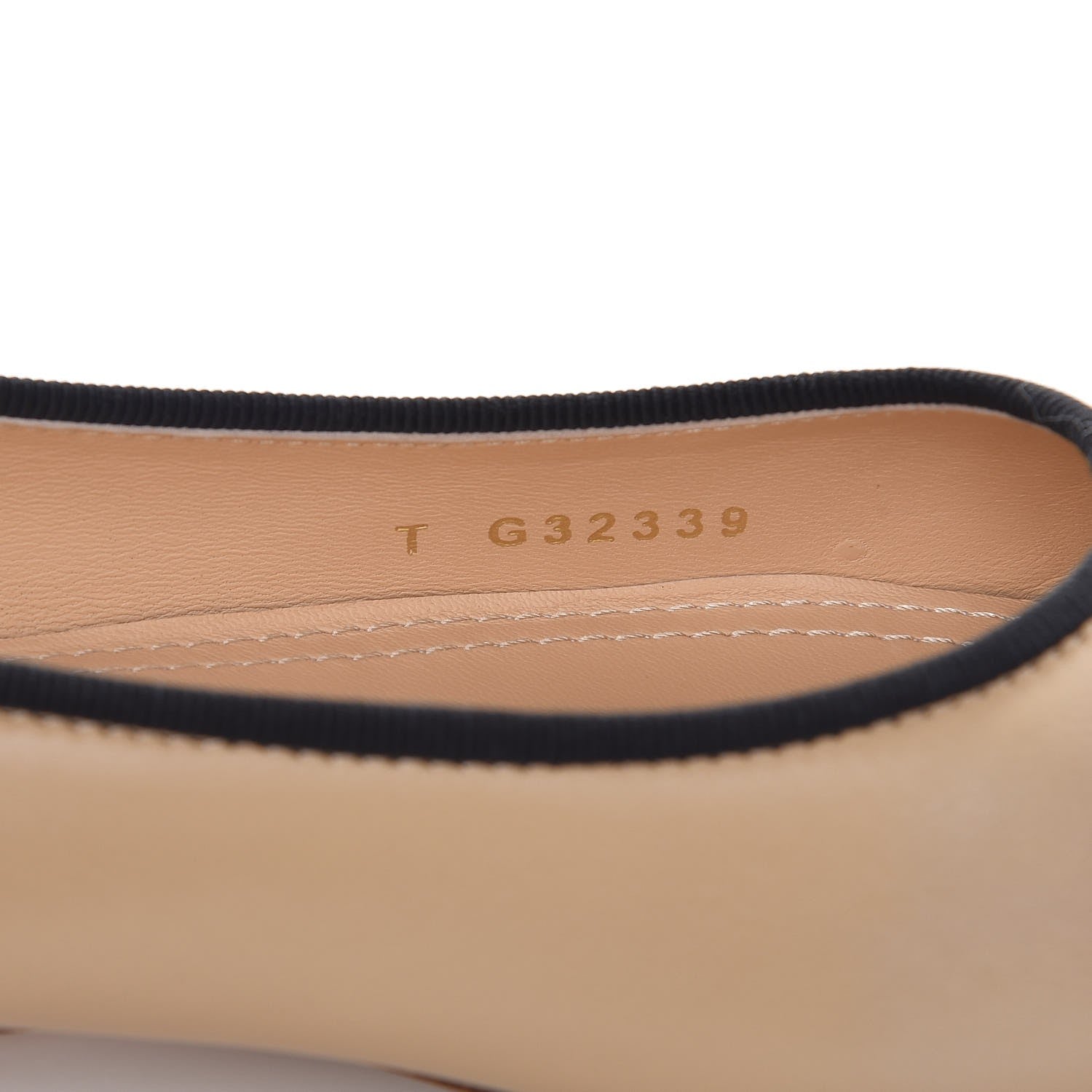 Chanel Lambskin Pearl Cap Toe Ballerina Flats 37.5 Beige Black 8 of 8
