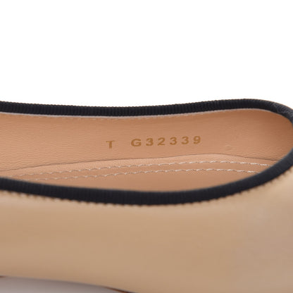 Chanel Lambskin Pearl Cap Toe Ballerina Flats 37.5 Beige Black 8 of 8