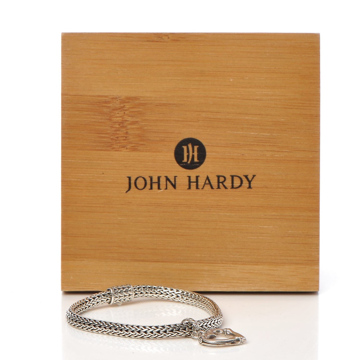 Sterling Silver Bamboo Heart Charm Bracelet
