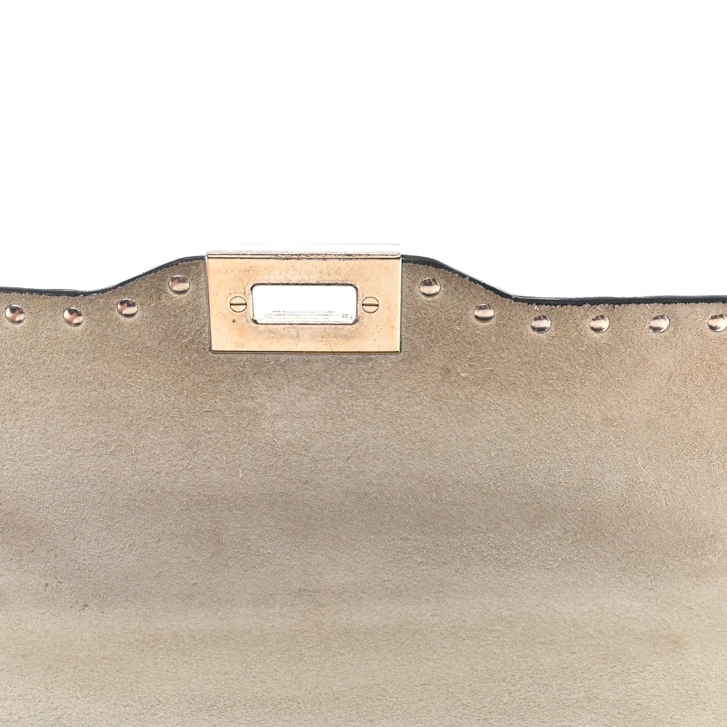 Grained Calfskin Rockstud Top Handle Flap Shoulder Bag Light Ivory