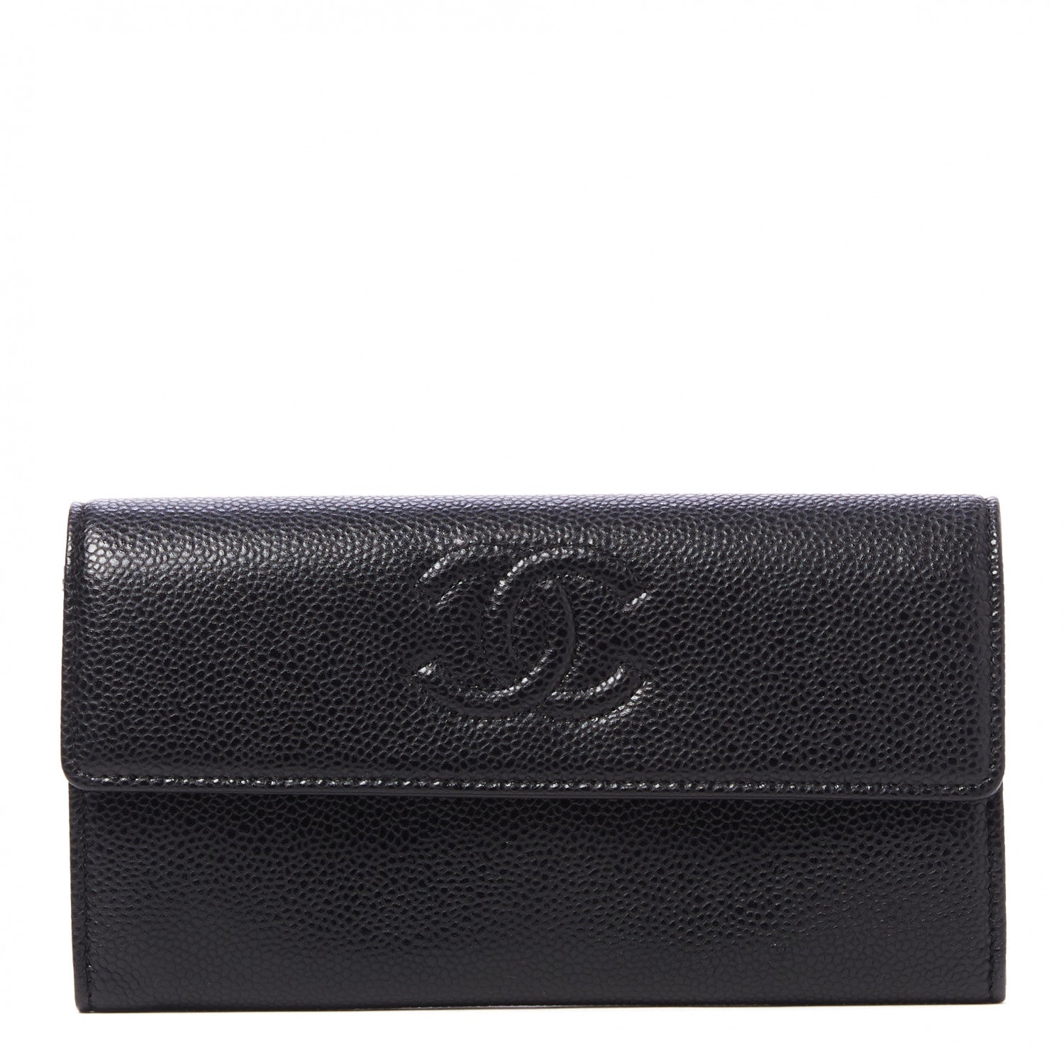 Chanel Caviar Timeless CC Large Gusset Flap Wallet Black 1 of 9