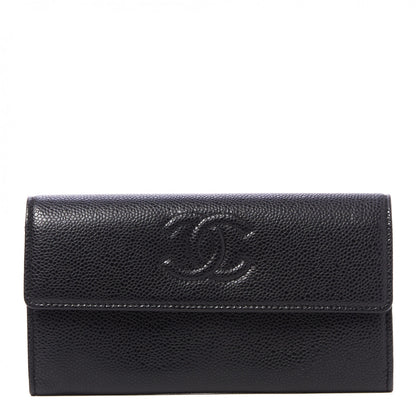 Chanel Caviar Timeless CC Large Gusset Flap Wallet Black 1 of 9