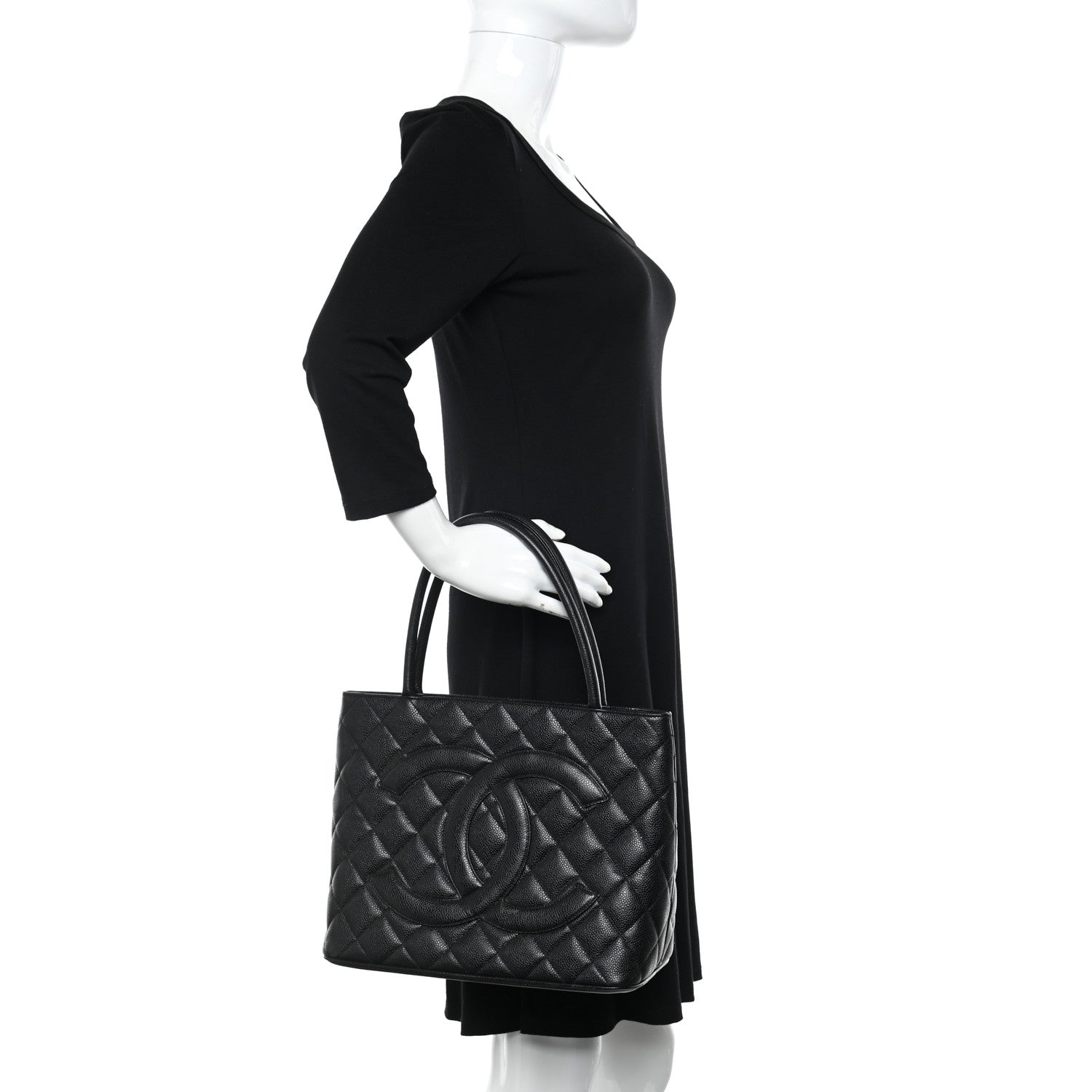 Chanel Caviar Quilted Medallion Tote Black 2 of 10