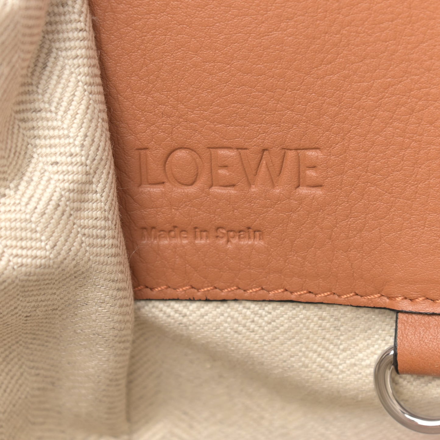 Calfskin Marine Stripe Small Hammock Shoulder Bag Tan