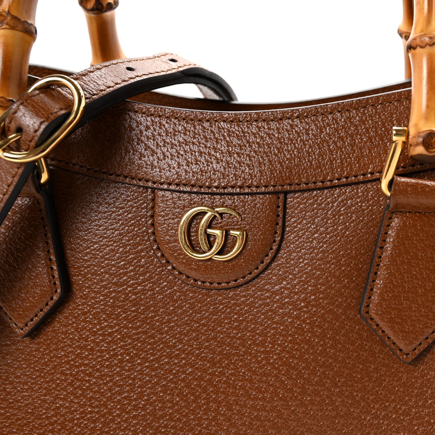 Gucci Textured Dollar Calfskin Medium Diana Tote Bag Cuir Black 7 of 9