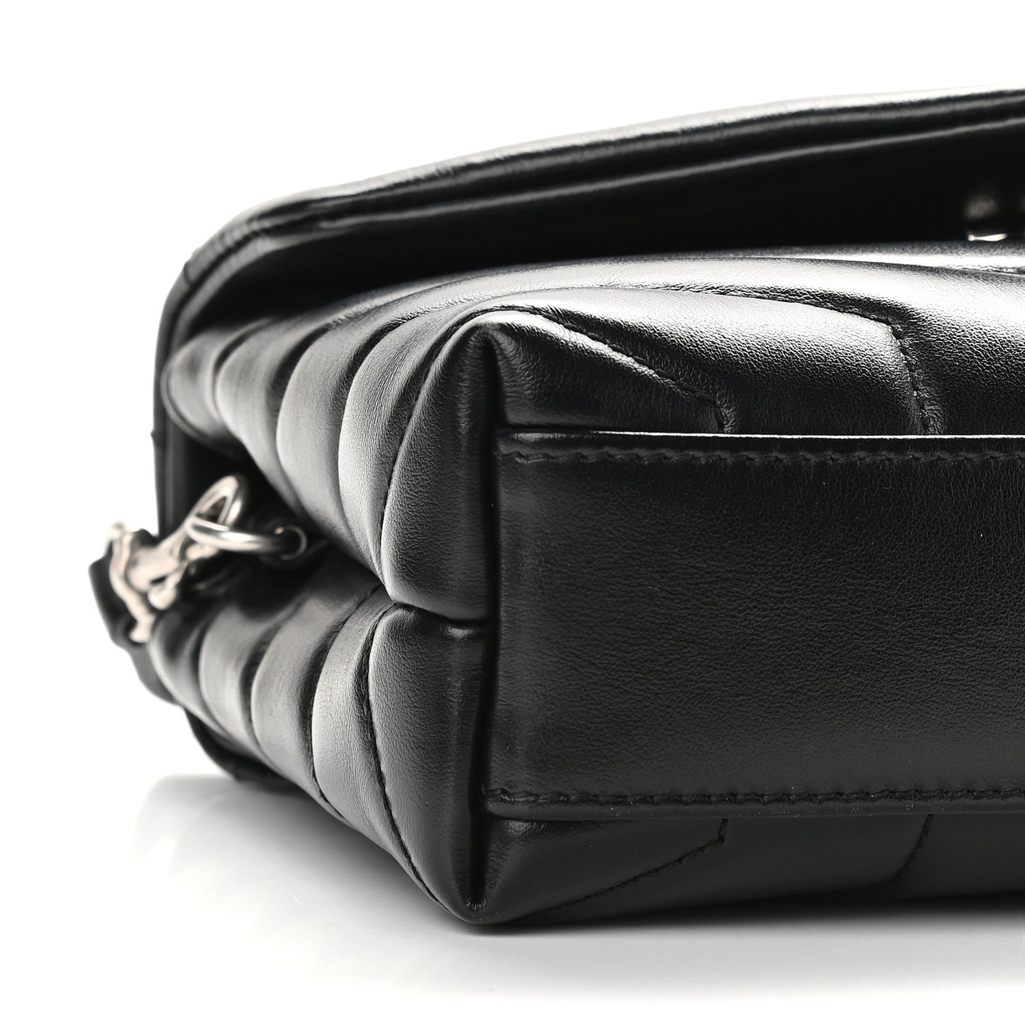 Calfskin Y Quilted Monogram Toy Loulou Crossbody Bag Black