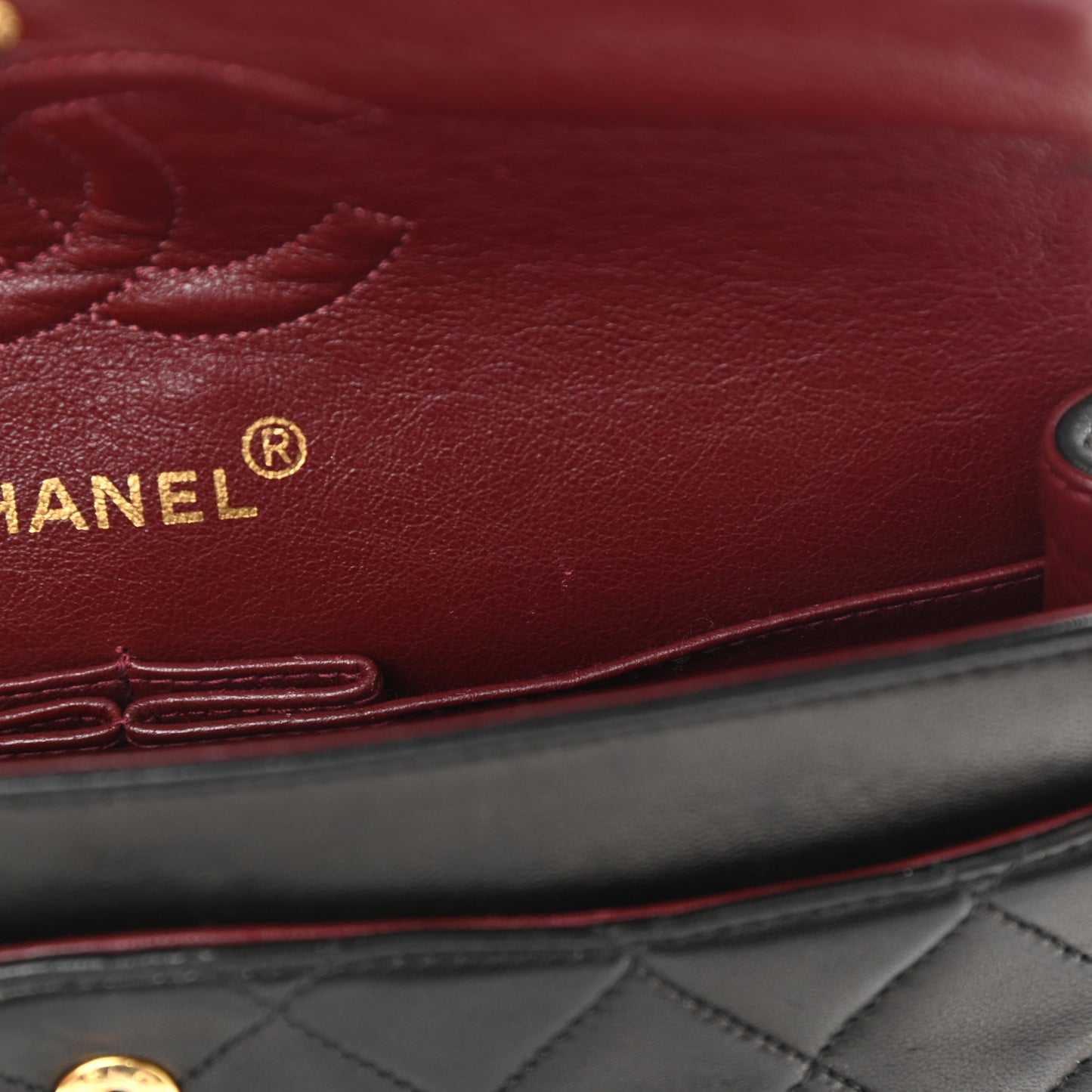 Lambskin Quilted Small Double Flap Black