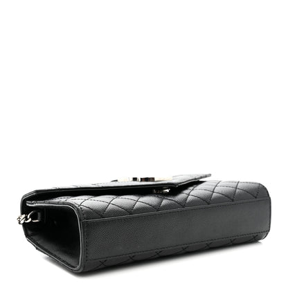 Saint Laurent Grain De Poudre Textured Mixed Matelasse Triquilt Small Monogram Satchel Black 4 of 10