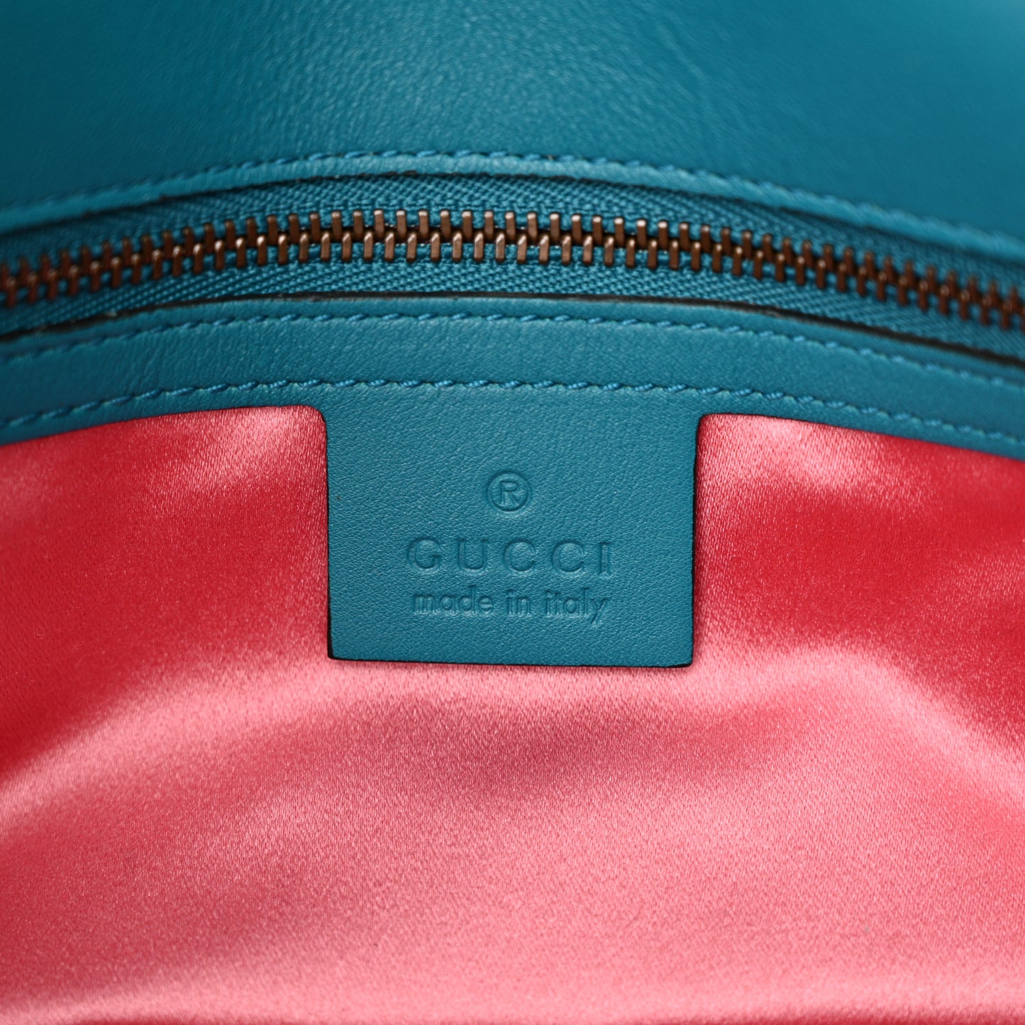 Velvet Matelasse Small GG Marmont Shoulder Bag Pavone Cyan