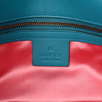 Gucci Velvet Matelasse Small GG Marmont Shoulder Bag Pavone Cyan 6 of 12