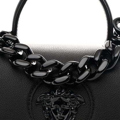 Versace Grained Calfskin Small La Medusa Top Handle Bag Black 8 of 10