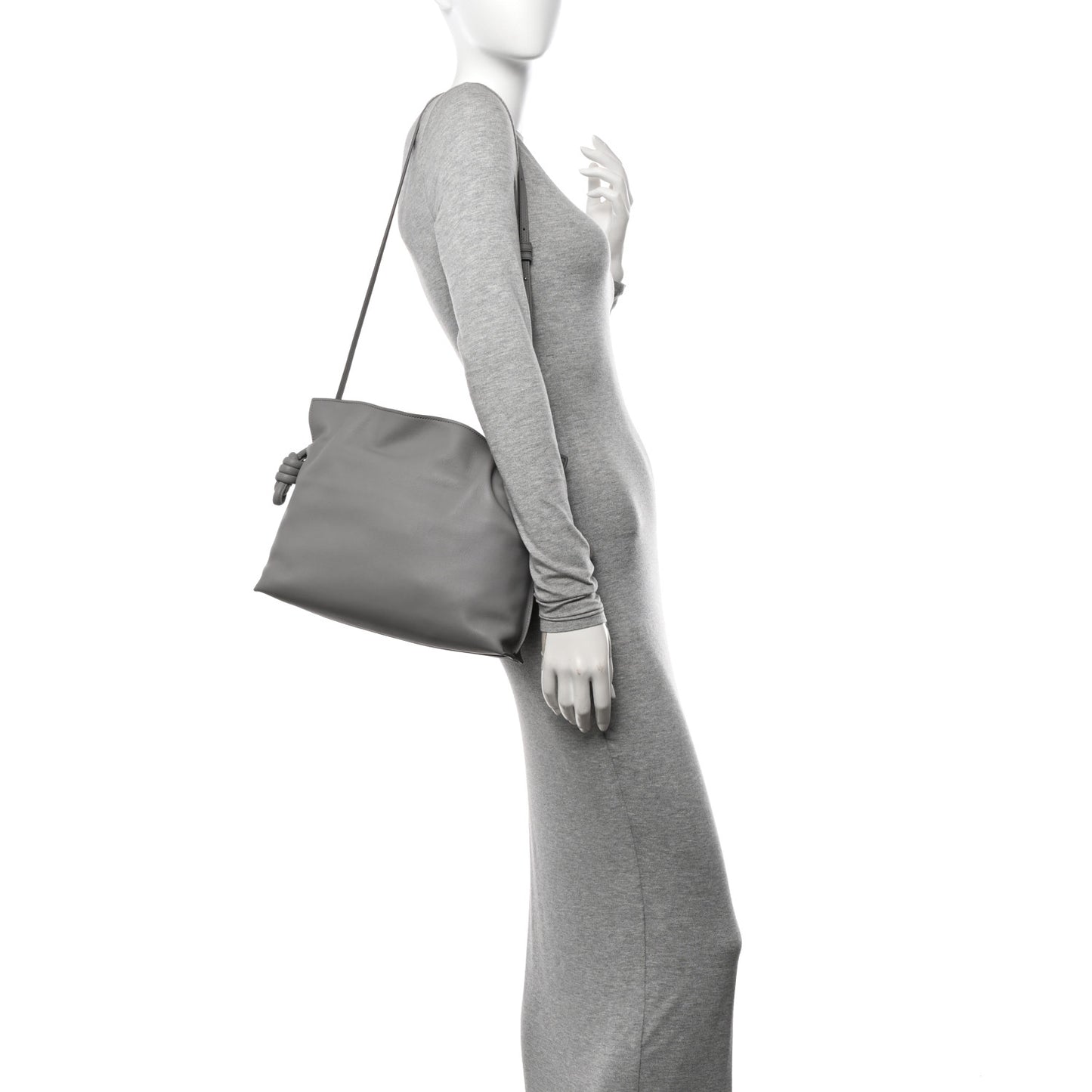 Nappa Medium Flamenco Knot Bag Ghost