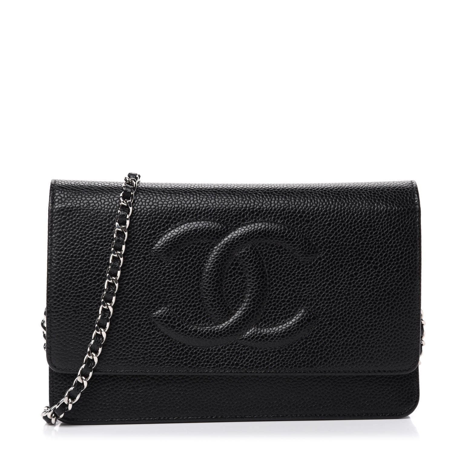 Chanel Caviar Timeless CC Wallet On Chain WOC Black 1 of 12