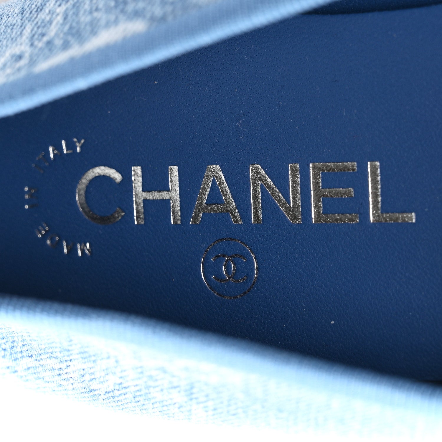 Chanel Denim Printed Cap Toe Ballerina Flats 41 Blue 8 of 10