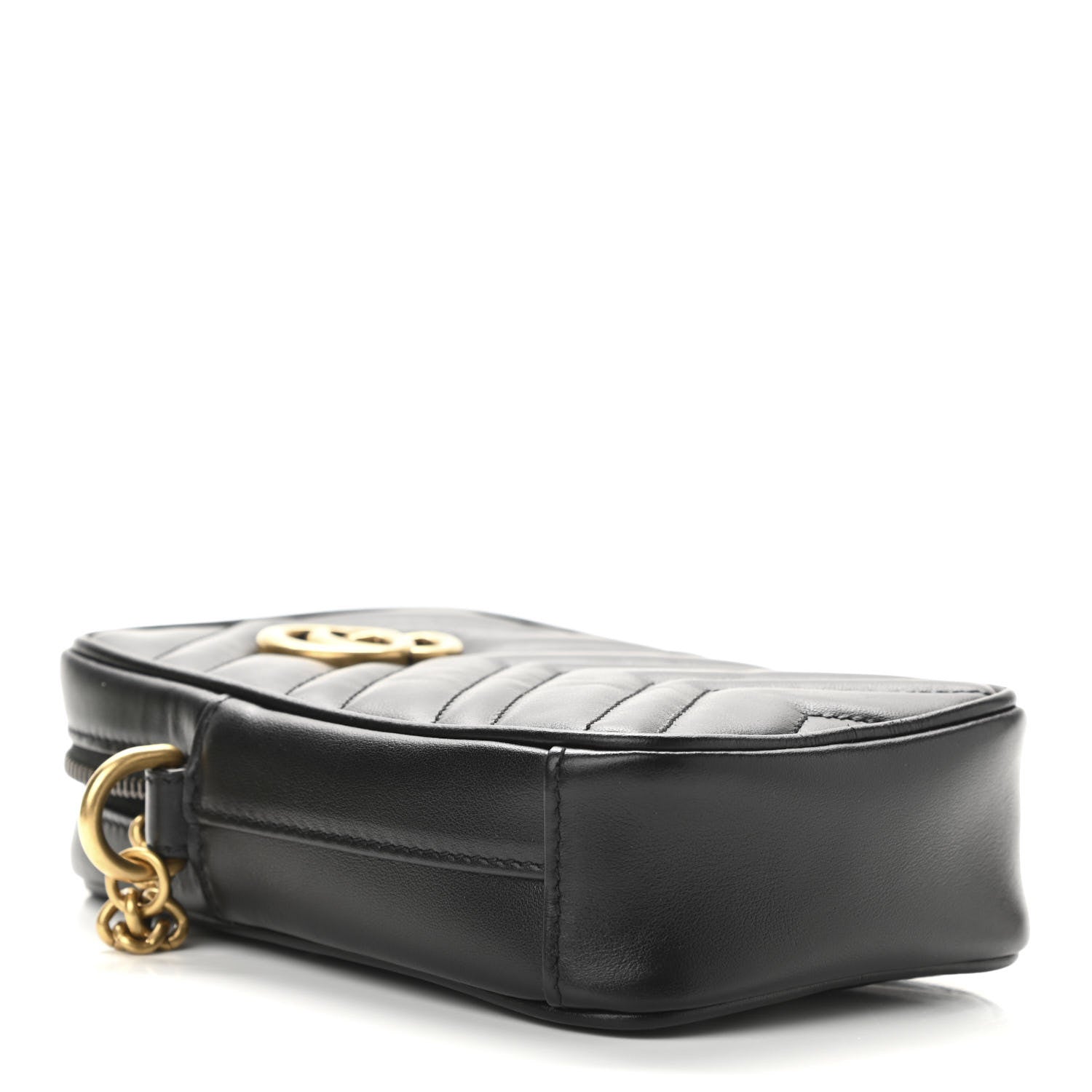 Gucci Calfskin Matelasse Mini GG Marmont Crossbody Bag Black 4 of 11
