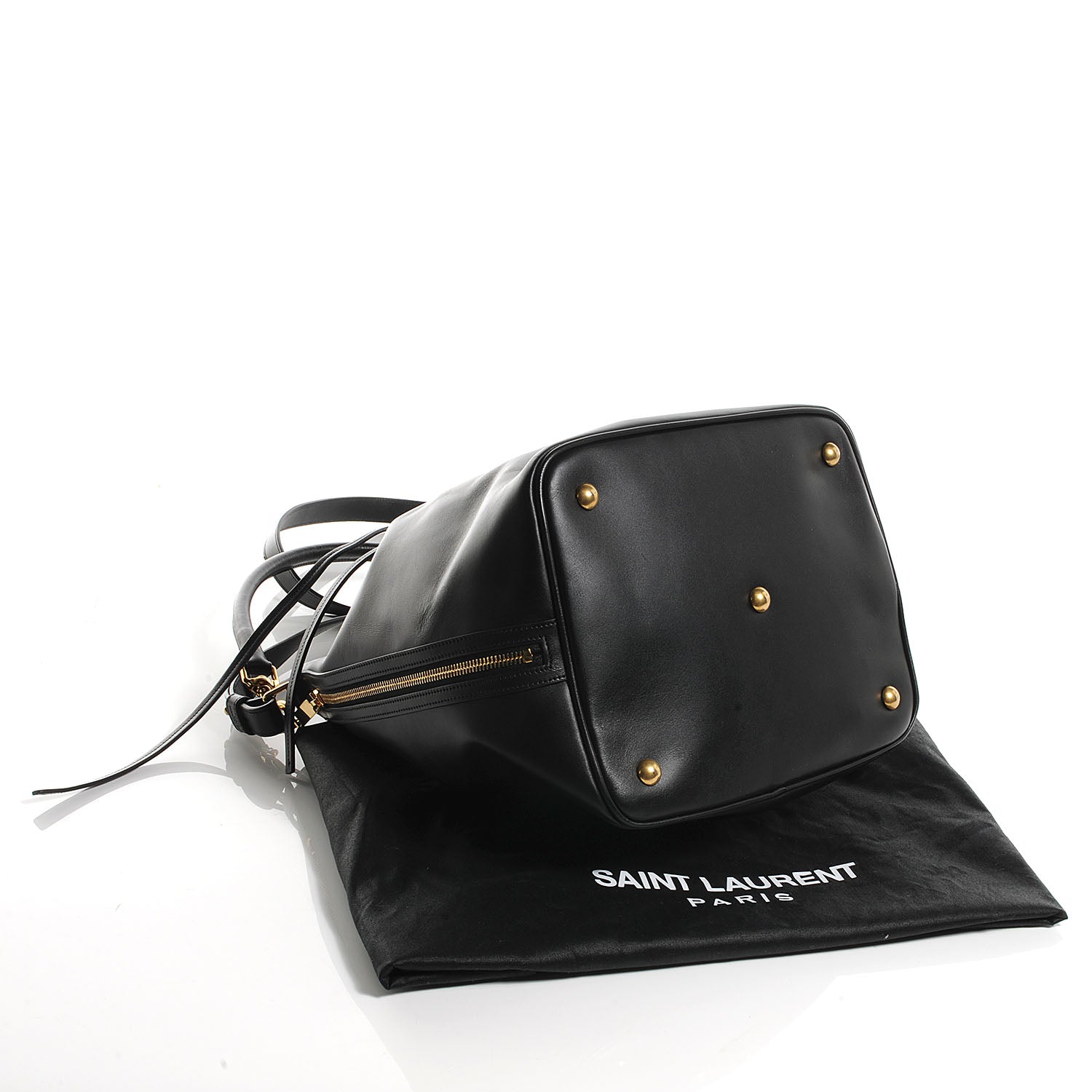 Saint Laurent Leather Seau Bucket Bag Medium Black 4 of 8