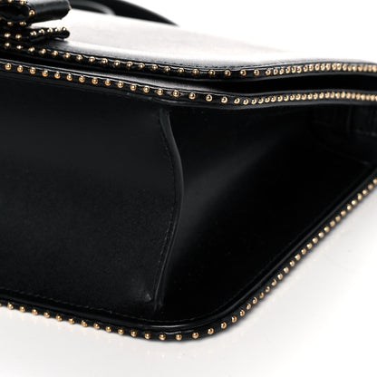 Salvatore Ferragamo Calfskin Studded Vara Bow Bag Black 6 of 11