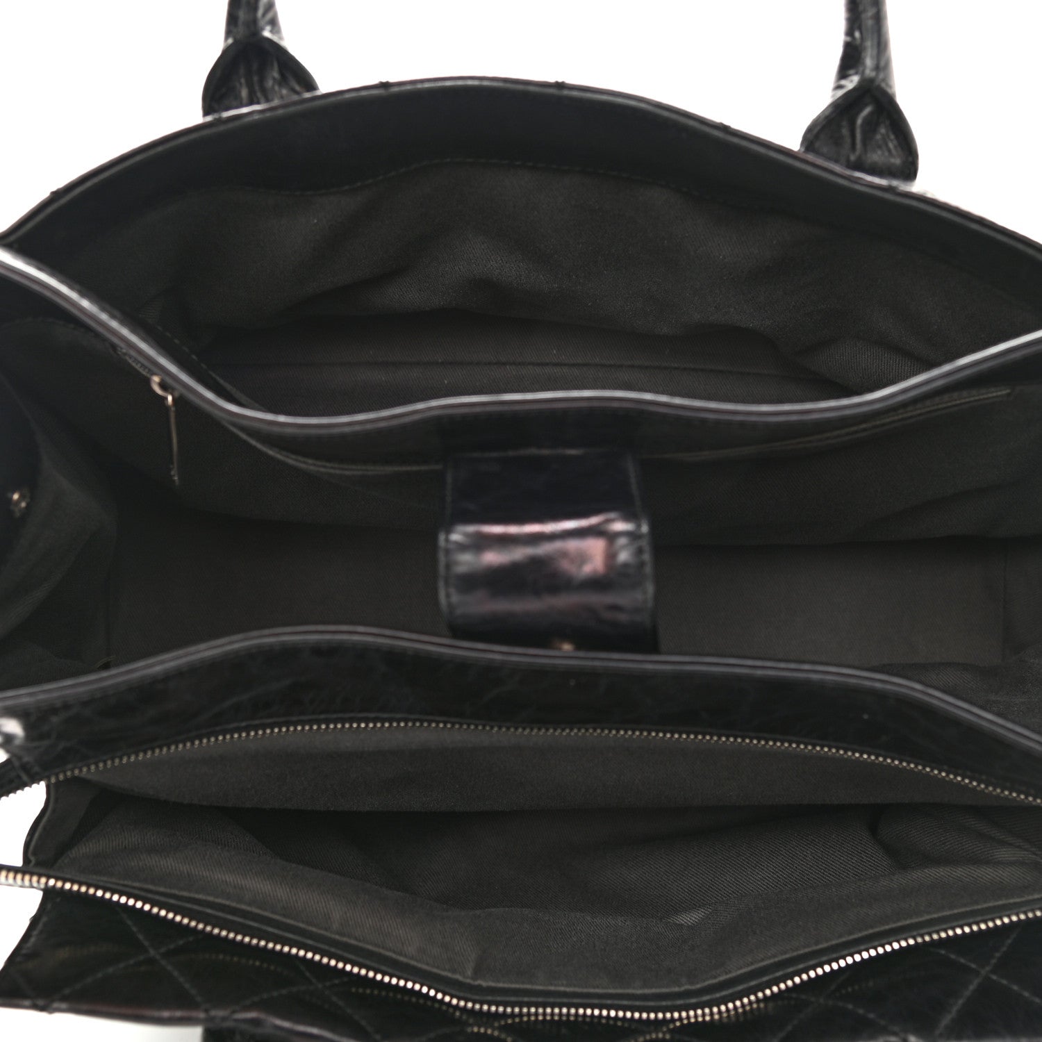 Chanel Glazed Calfskin Quilted Large New Portobello Tote Black 4 of 12