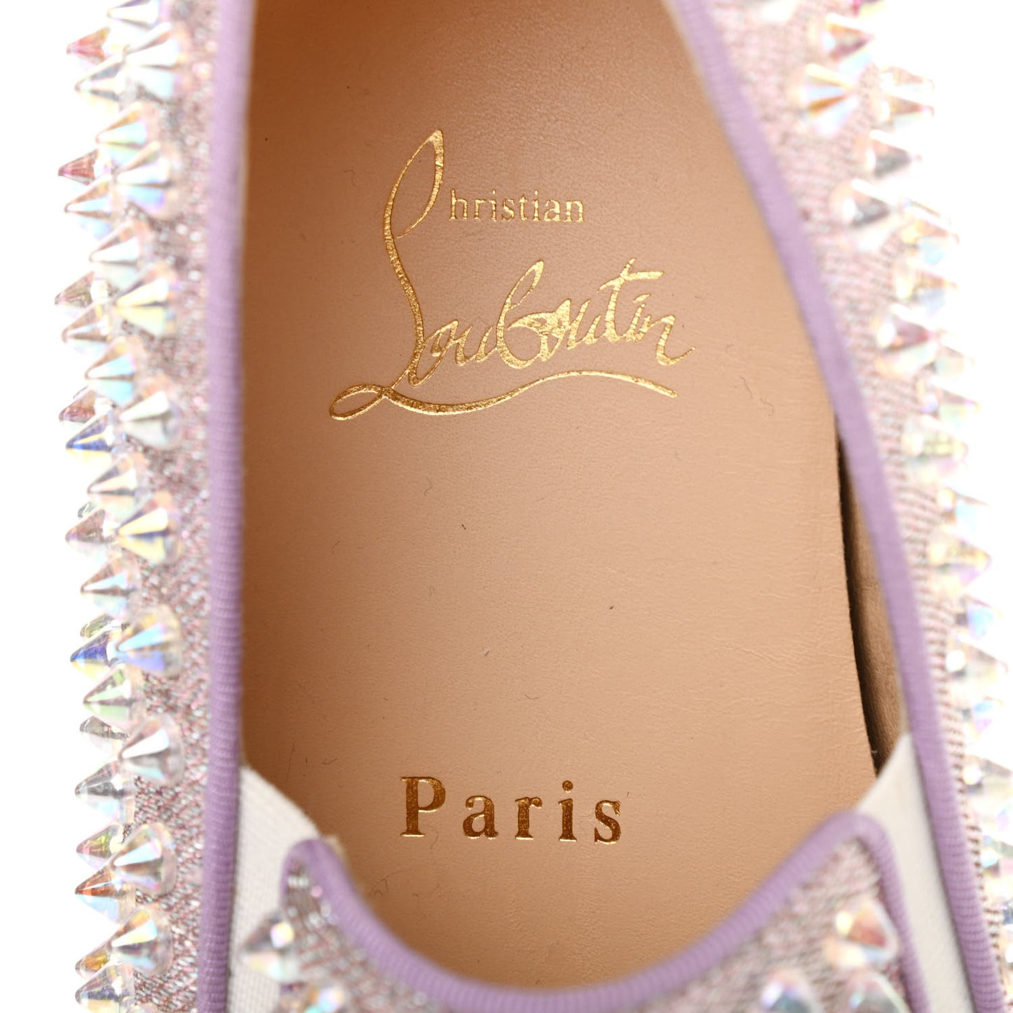 Glitter Spikes Womens Roller Boat Flat 37.5 Pink