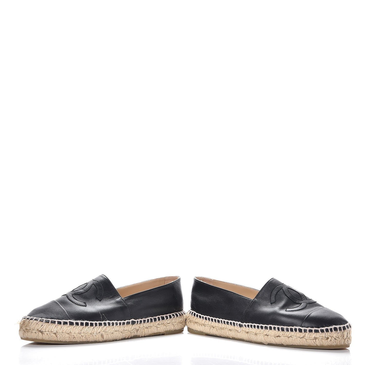 Chanel Lambskin CC Espadrilles 38 Black 5 of 16