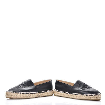 Chanel Lambskin CC Espadrilles 38 Black 5 of 16