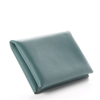 Hermes Evercolor Calvi Card Case Malachite Bleu Atoll 5 of 9