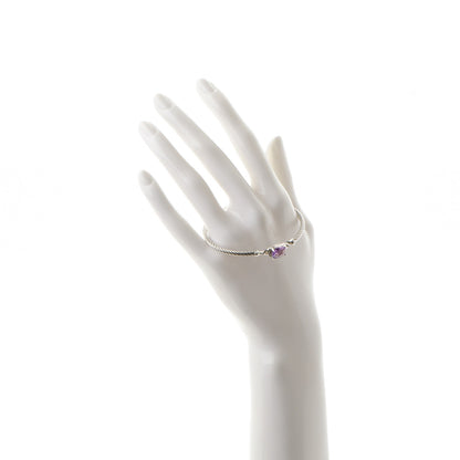 David Yurman Sterling Silver Diamond Amethyst 3mm Petite Wheaton Bracelet 2 of 5