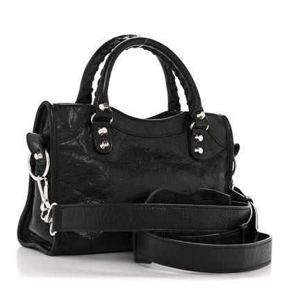 Balenciaga Agneau Classic Silver Hardware Mini City Black 3 of 14