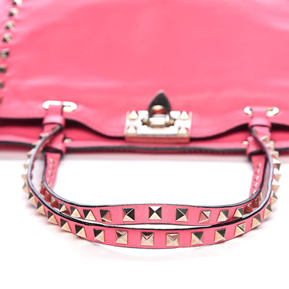 Valentino Garavani Vitello Small Rockstud Tote Fuxia Fluo 10 of 19