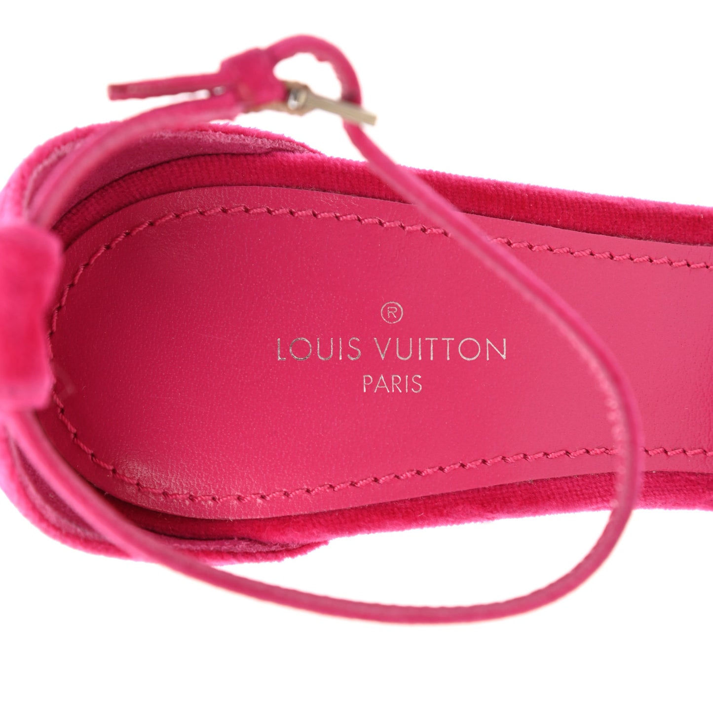 Velvet Crystal Silhouette Sandals 36 Pink