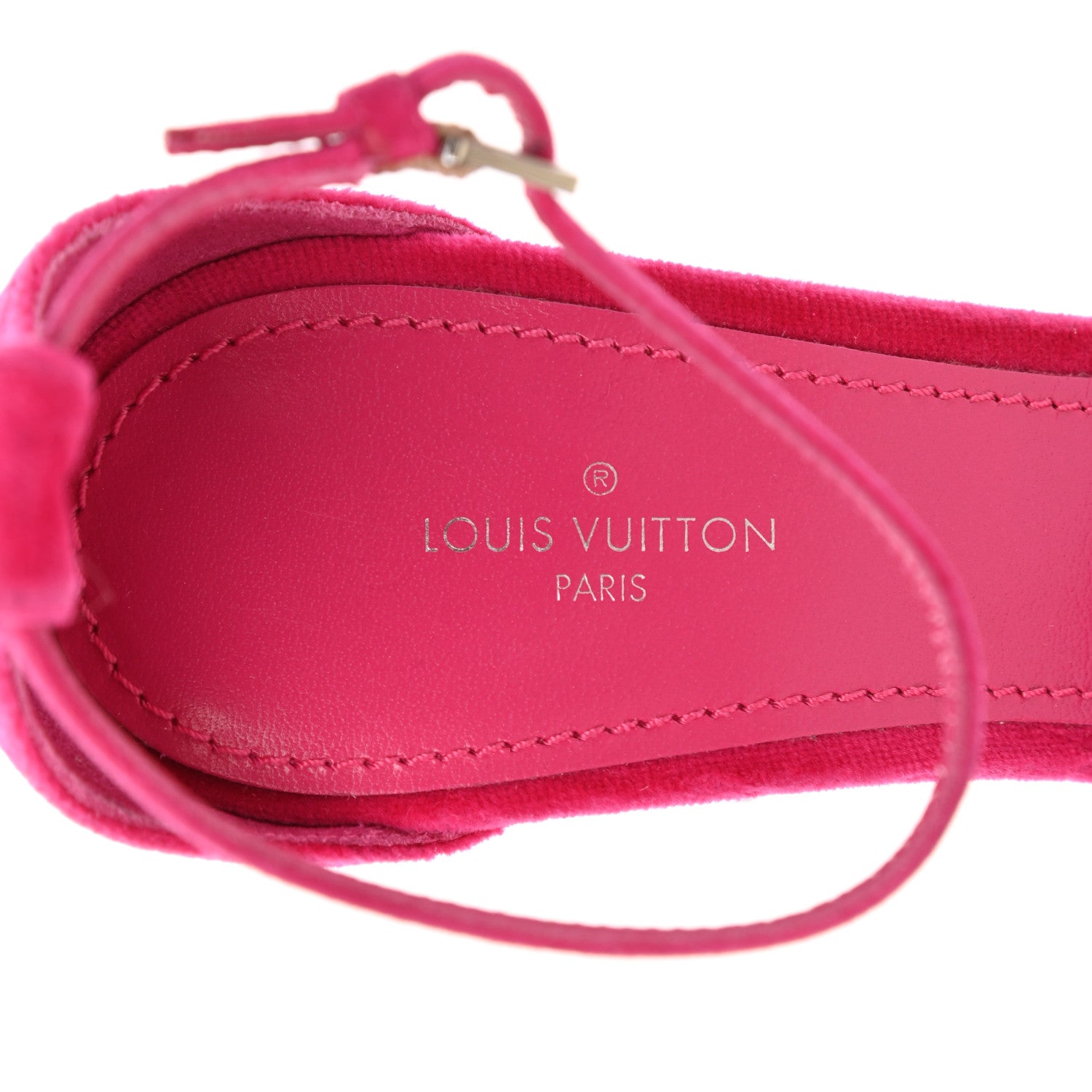 Louis Vuitton Velvet Crystal Silhouette Sandals 36 Pink 6 of 9