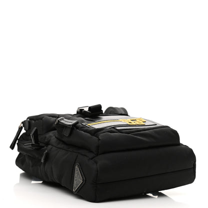 Prada Nylon Saffiano Racing Logo Backpack Black Yellow 4 of 10