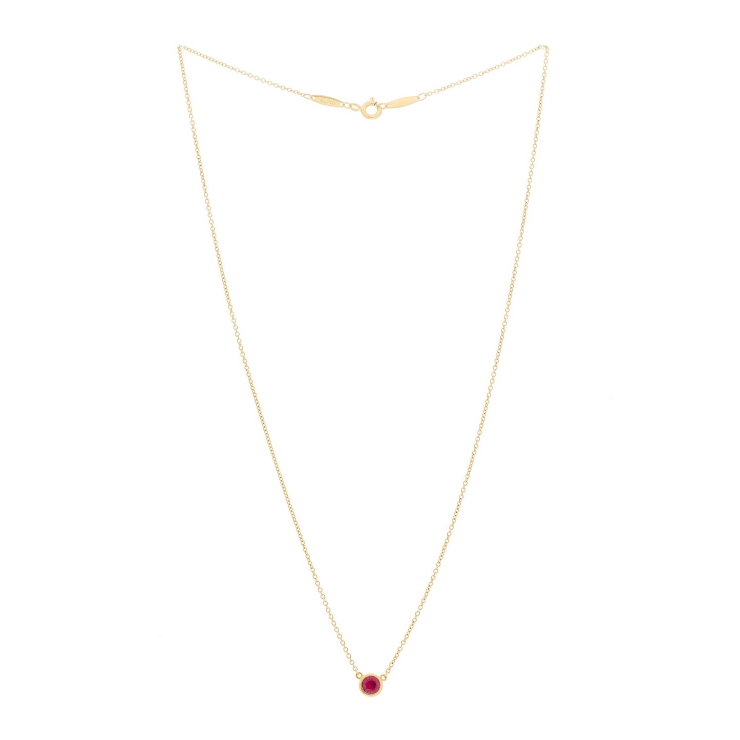 18K Yellow Gold Ruby Elsa Peretti Color By The Yard Pendant Necklace