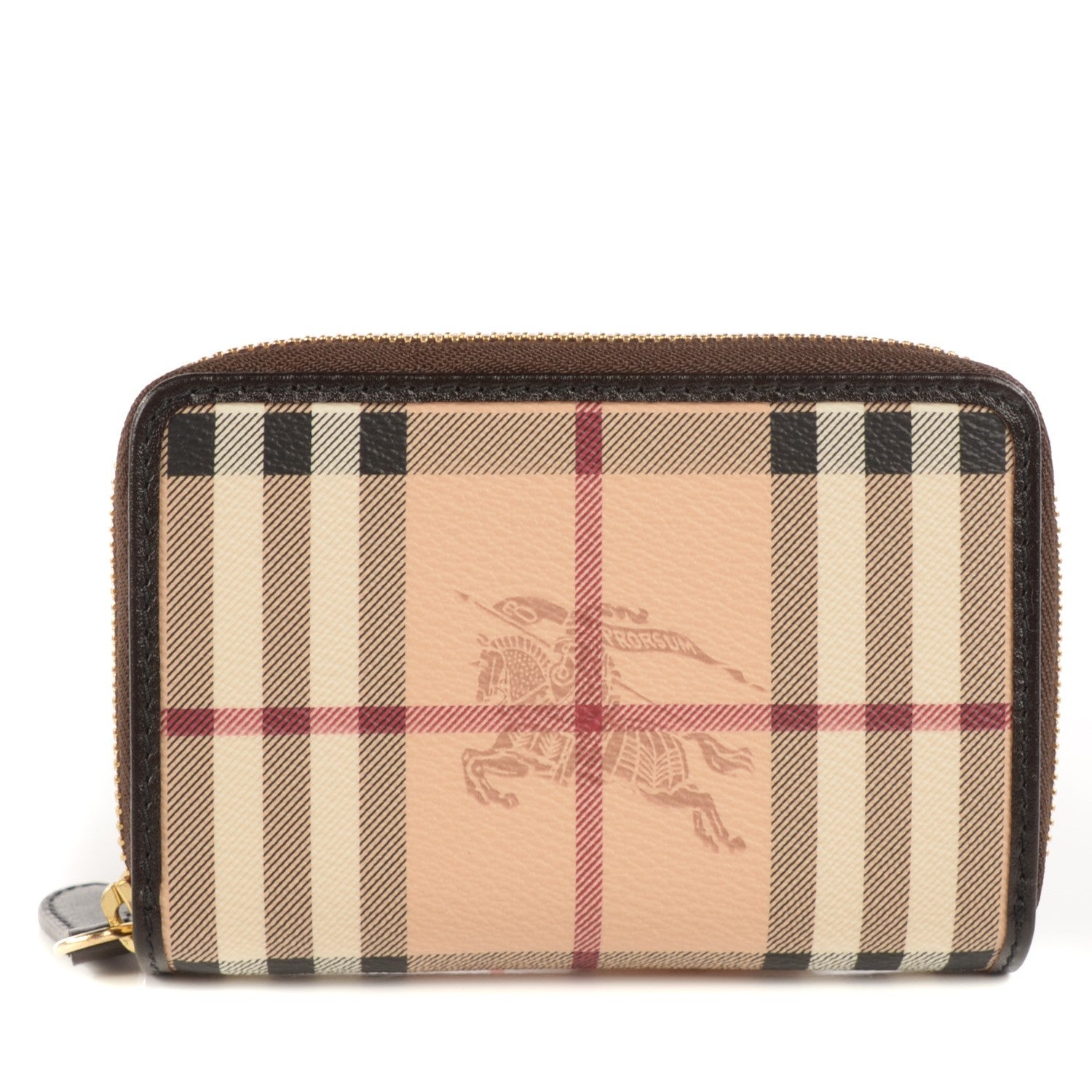 Burberry Haymarket Check Balmore Zip Around Wallet Chocolate 1 of 9