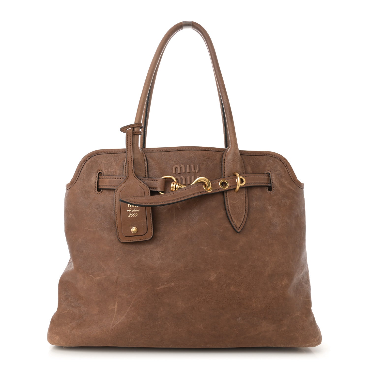 Miu Miu Nappa Aviator Medium Aventure Bag Rovere 1 of 12