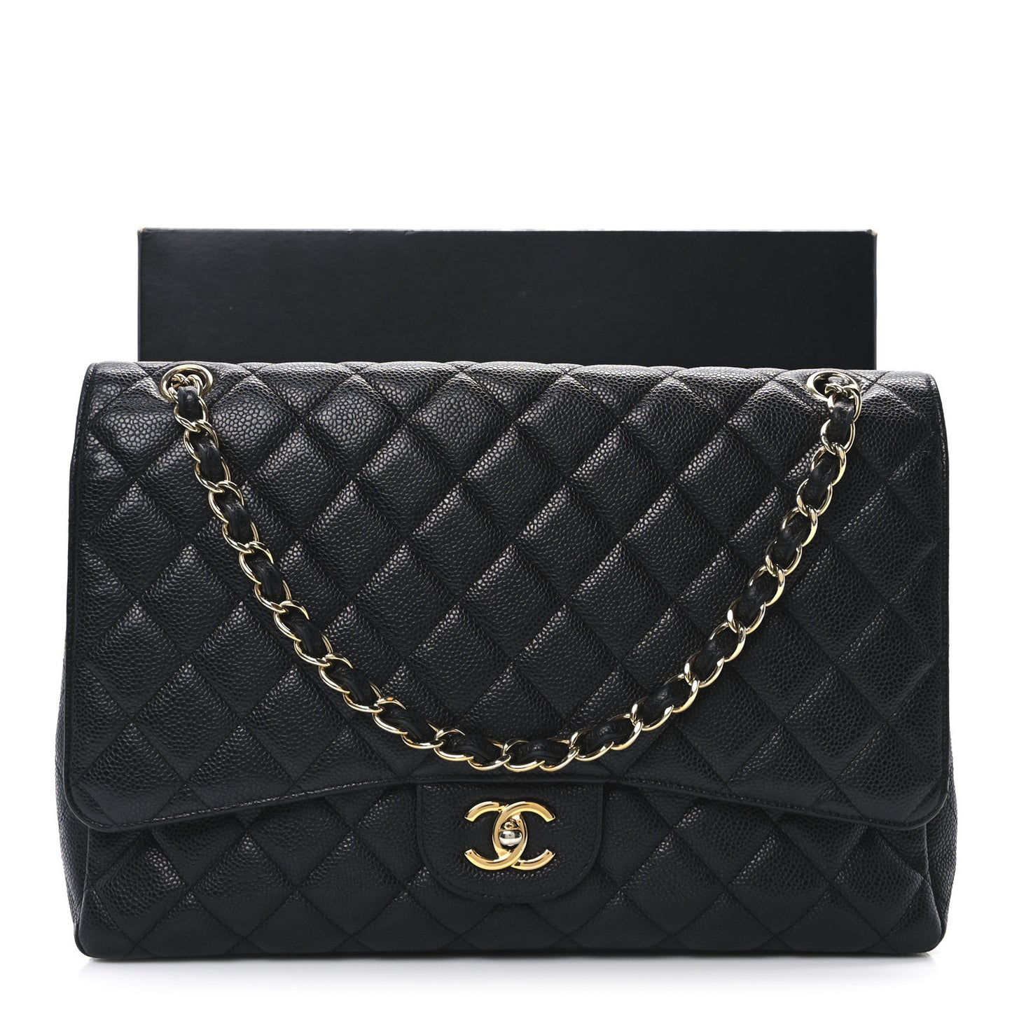 Caviar Quilted Maxi Single Flap Black
