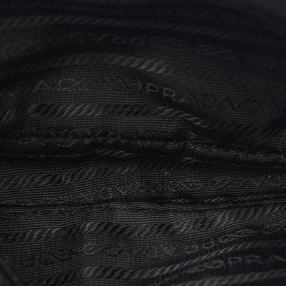 Prada Tessuto Nylon Saffiano Barrel Pochette Black 5 of 11