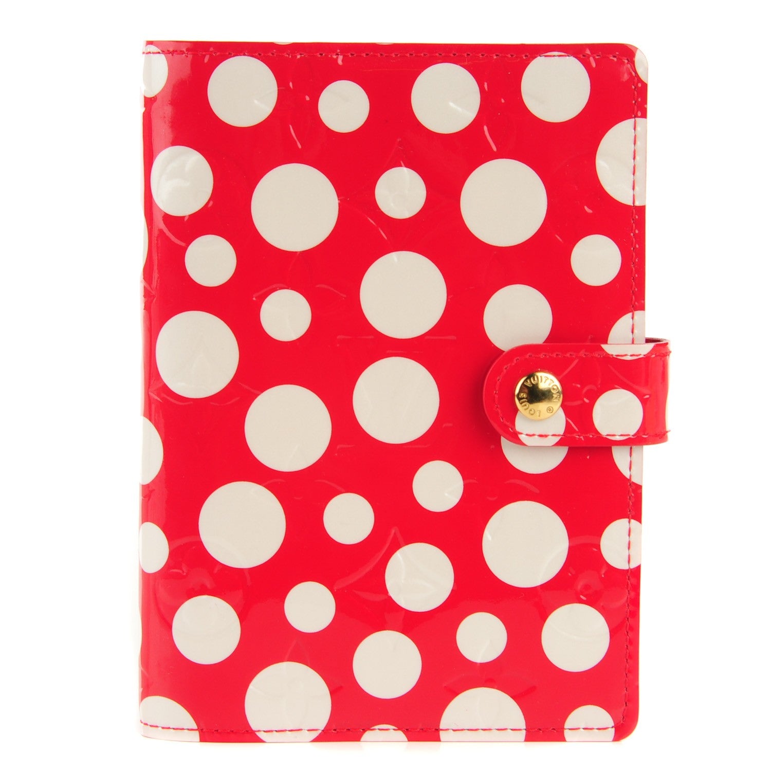Louis Vuitton Vernis Kusama Infinity Dots Small Ring Cover Agenda Red 1 of 7