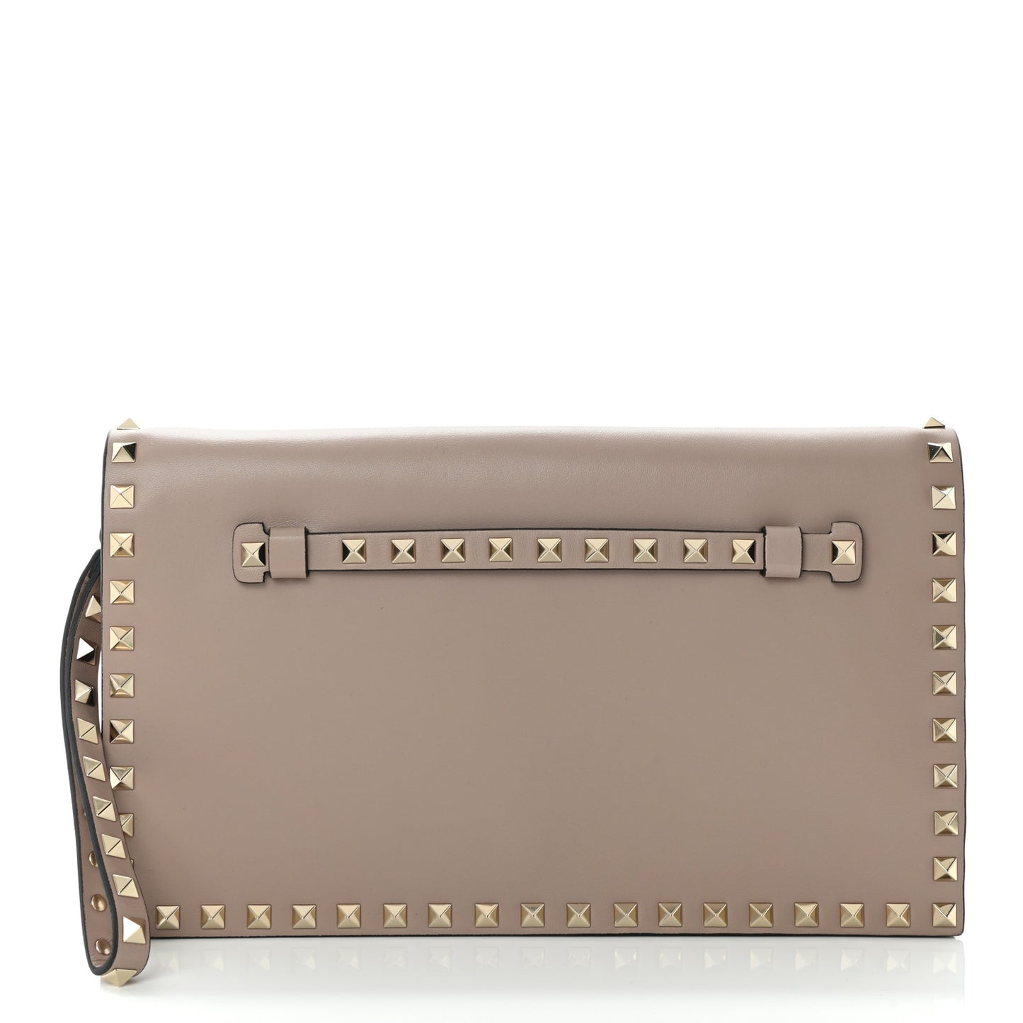 Nappa Rockstud Wristlet Clutch Poudre