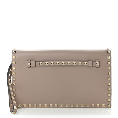 Valentino Garavani Nappa Rockstud Wristlet Clutch Poudre 1 of 12