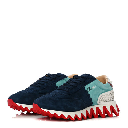 Christian Louboutin Suede Mens Loubishark Sneakers 43 Blu Scuro Source 3 of 10