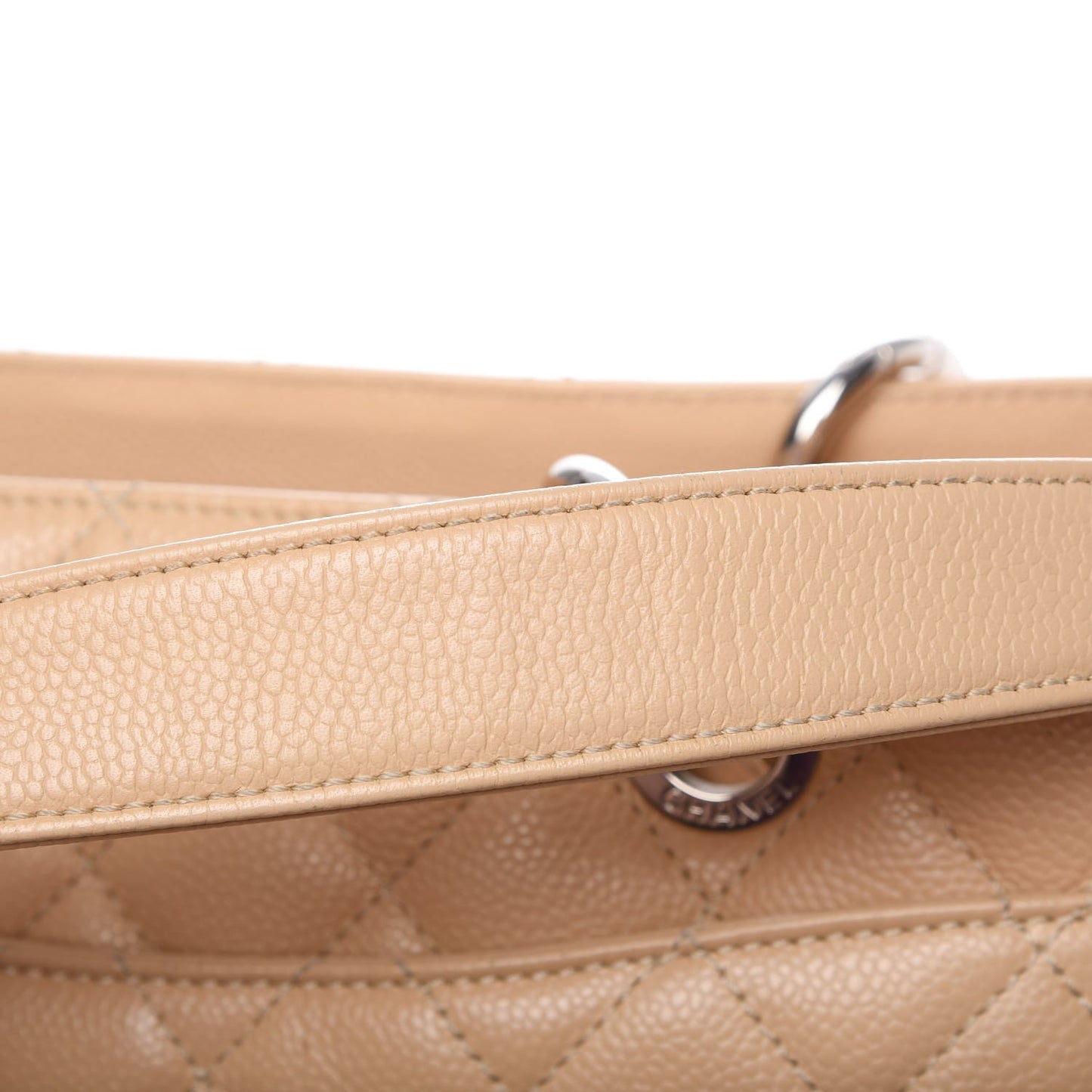Caviar Quilted Grand Shopping Tote GST Beige Clair