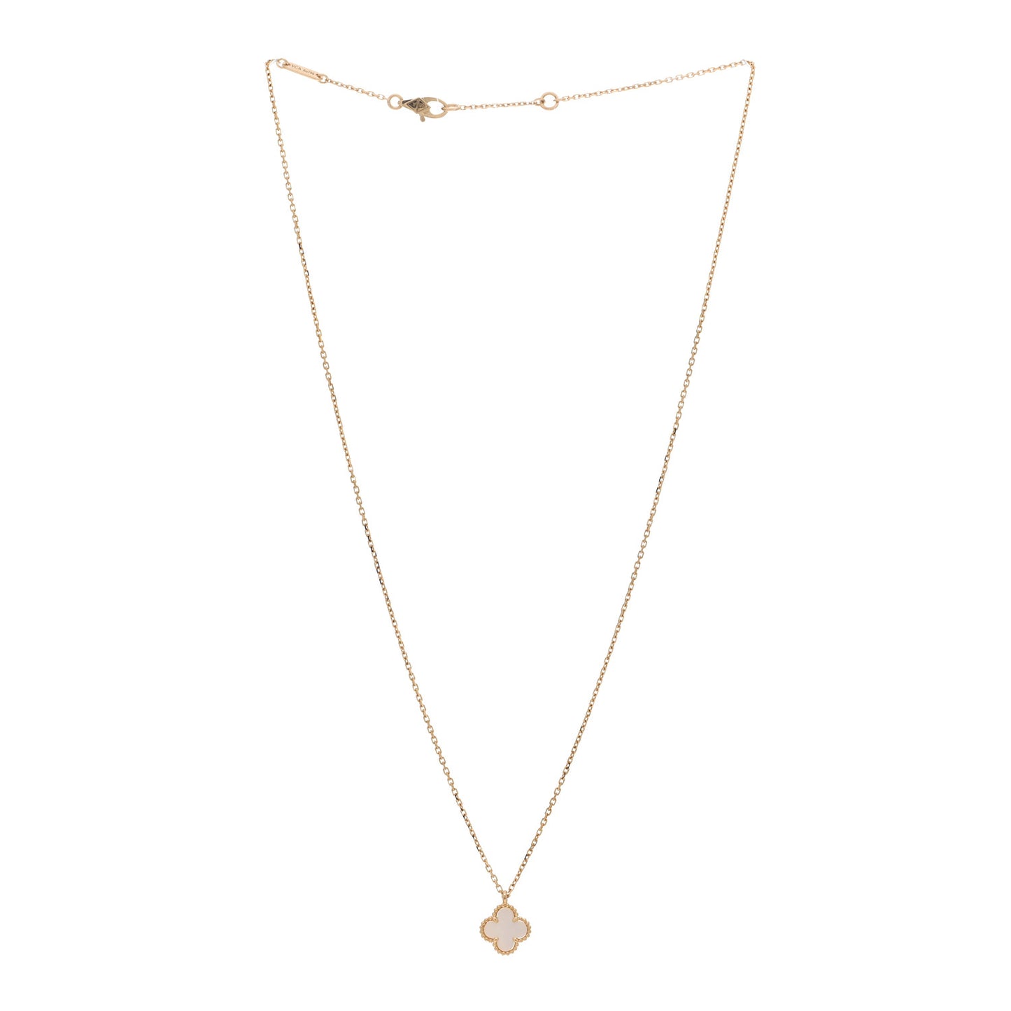 18K Yellow Gold Mother of Pearl Sweet Alhambra Pendant Necklace