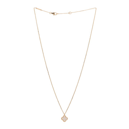 Van Cleef & Arpels 18K Yellow Gold Mother of Pearl Sweet Alhambra Pendant Necklace 2 of 5